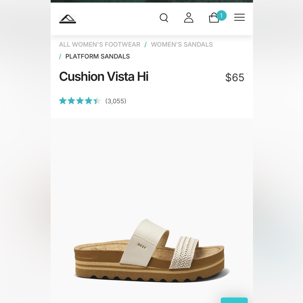 REEF Cushion Vista Hi Platform Sandals EUC